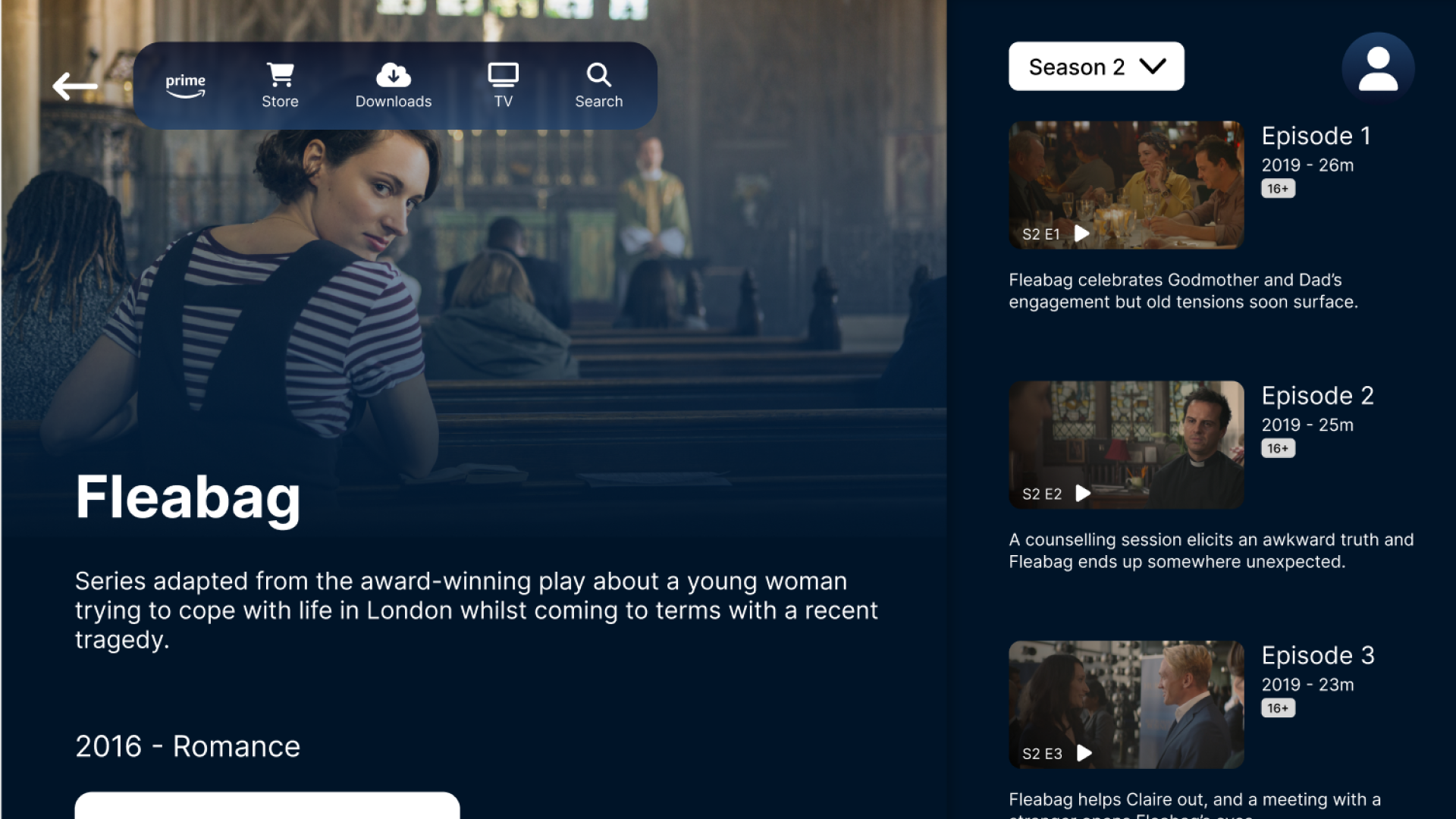 TV show description in tablet layout